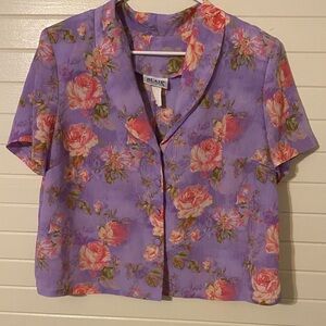 Blair Purple Floral Blouse Small